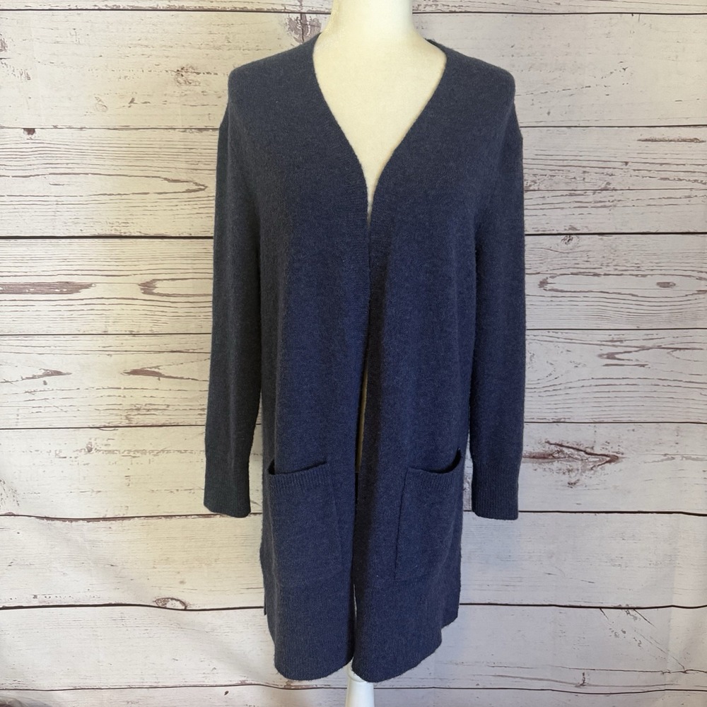 Madewell Sweater Womens Size S Blue Wool Blend‎ Cardigan Pockets Open Front Knit